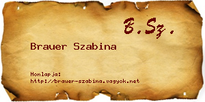 Brauer Szabina névjegykártya
