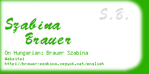 szabina brauer business card